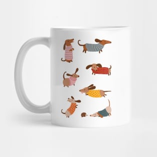 Cute Dachshunds in Winter Sweaters Mug